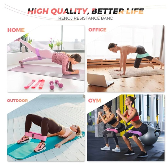 Renoj Resistance Bands, Exercise Workout Bands for Women and Men - Picture 5 of 6